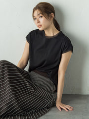 天竺シアー切替えTシャツ≪洗濯機で洗える≫