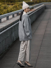 【大きいサイズ】ヘアリーアルパカシャギーニットカーディガン