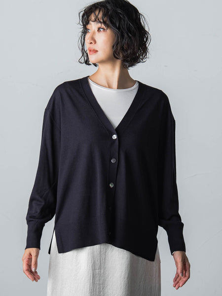 【WEB限定】【洗えるニット】さらさらウールカーディガン≪Lサイズあり≫