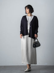 【WEB限定】【洗えるニット】さらさらウールカーディガン≪Lサイズあり≫