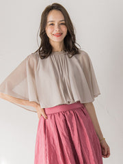 シフォンケーププルオーバー≪洗濯機で洗える≫