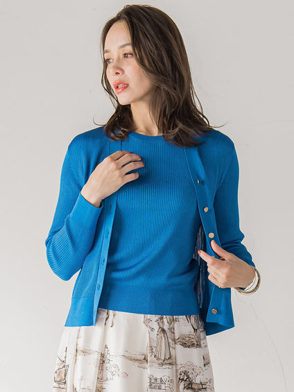 LUCINDAリブカーディガン≪手洗い可能≫