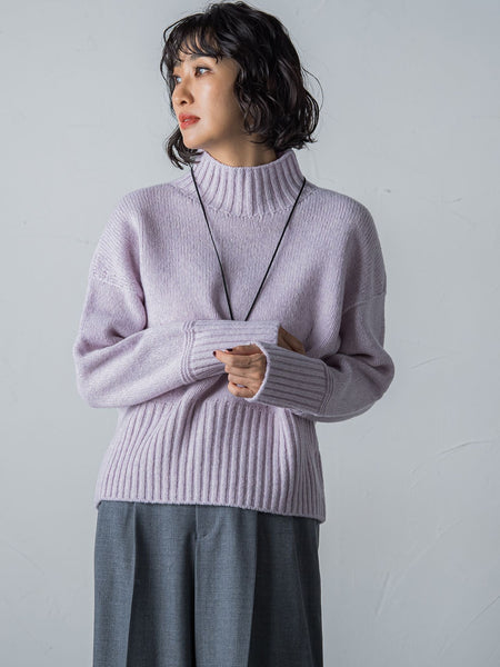 【洗えるニット】RICHESSEハイネックプルオーバー≪WEB別注サイズあり≫