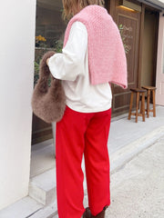 【ざっくりメッシュが可愛い】メッシュラメニット《手洗い可能》