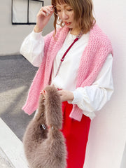 【ざっくりメッシュが可愛い】メッシュラメニット《手洗い可能》