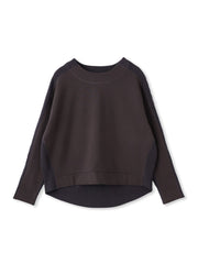 【WEB限定】裏毛×ニット前後ドッキングプルオーバー≪手洗い可能≫