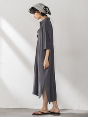 【WEB限定】スキッパーチュニックワンピース≪洗濯機で洗える≫