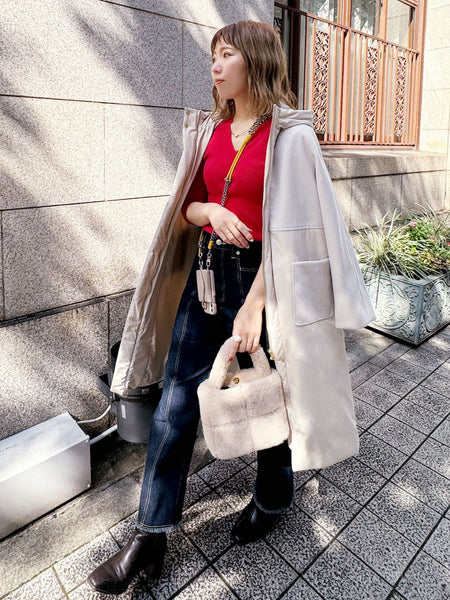 【大人のカジュアルアウター】ストレッチウール切替コート