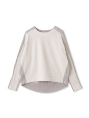 【WEB限定】裏毛×ニット前後ドッキングプルオーバー≪手洗い可能≫