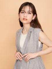 リネンライクシャンブレージレワンピース≪手洗い可能≫