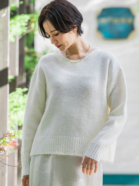 【WEB限定】≪洗えるニット/Lサイズあり≫カジュアルモヘヤニット