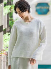 【WEB限定】≪洗えるニット/Lサイズあり≫カジュアルモヘヤニット