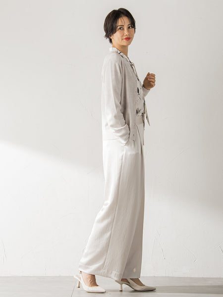 【STORY11月号掲載】ヴィンテージサテンワイドパンツ≪洗える≫