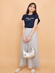 スパンコール刺繍ロゴTシャツ≪手洗い可能≫