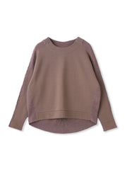 【WEB限定】裏毛×ニット前後ドッキングプルオーバー≪手洗い可能≫