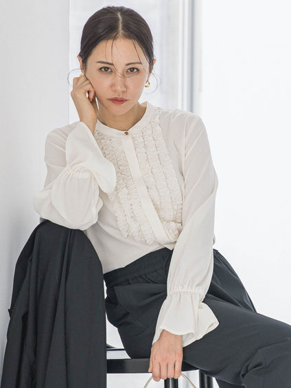 【WEB限定】ジョーゼットフリルブラウス