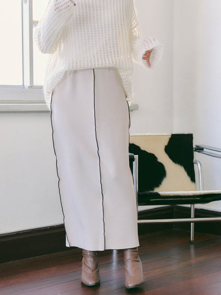 【WEB別注】ダンボール配色ラインスカート≪手洗い可能/セットアップ可能≫