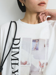 配色フォトプリントTシャツ≪手洗い可能≫