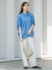 【WEB限定】ドルマンギャザーブラウス≪手洗い可能≫
