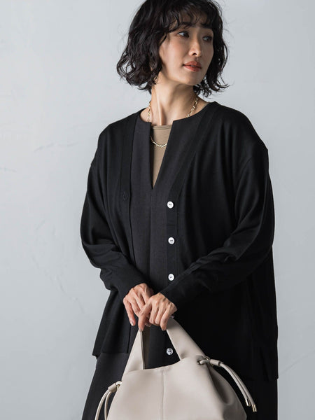 【WEB限定】【洗えるニット】さらさらウールカーディガン≪Lサイズあり≫