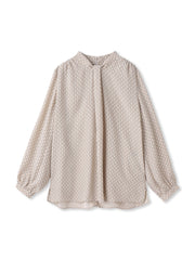 【WEB限定】バックサテン小紋プリントブラウス