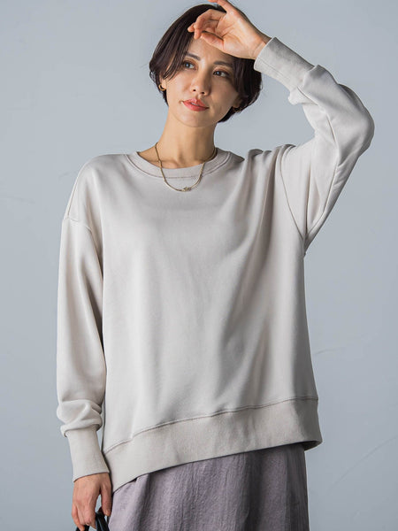 【WEB限定】きれいめ裏毛プルオーバー≪洗える/Lサイズあり≫