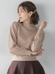 モッチリしっとりシアバター加工 ドットジャガードニット ≪手洗い可能≫