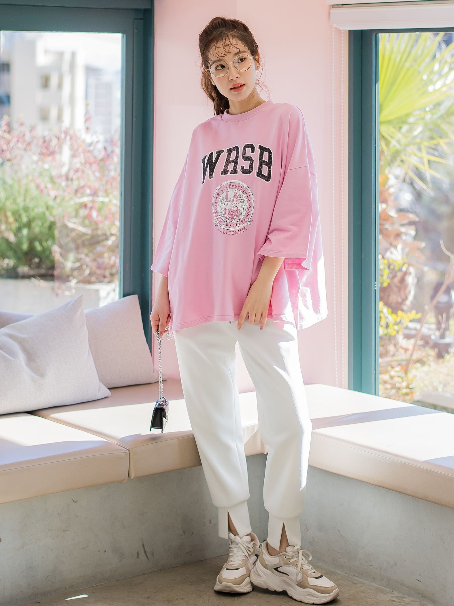 【ビッキー定番/ロングシーズン大活躍の多機能素材/L号サイズ登場!】裾スリットジョガーパンツ《洗濯機で洗える》