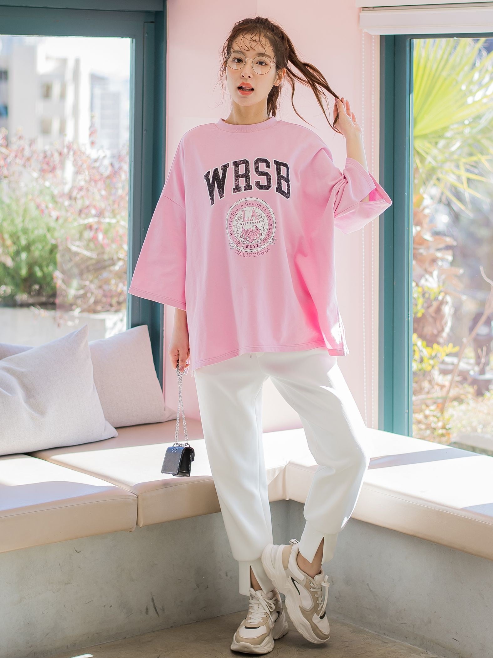 【ビッキー定番/ロングシーズン大活躍の多機能素材/L号サイズ登場!】裾スリットジョガーパンツ《洗濯機で洗える》