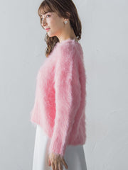 FLUFFYふわふわシャギーボートネックプルオーバー ≪手洗い可能≫