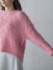 FLUFFYふわふわシャギーボートネックプルオーバー ≪手洗い可能≫