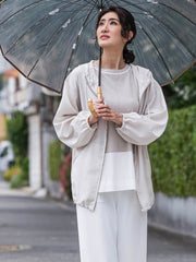 【大きいサイズ】梅雨時期も安心、撥水パーカー≪洗濯機で洗える≫