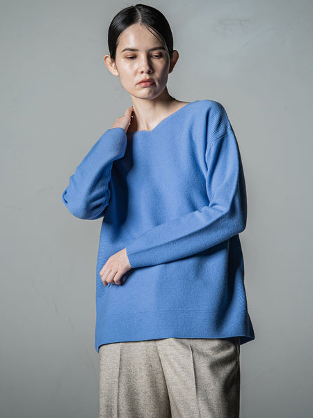 【大きいサイズ】【手洗い可能】前後2wayウールカシミヤニットプルオーバー