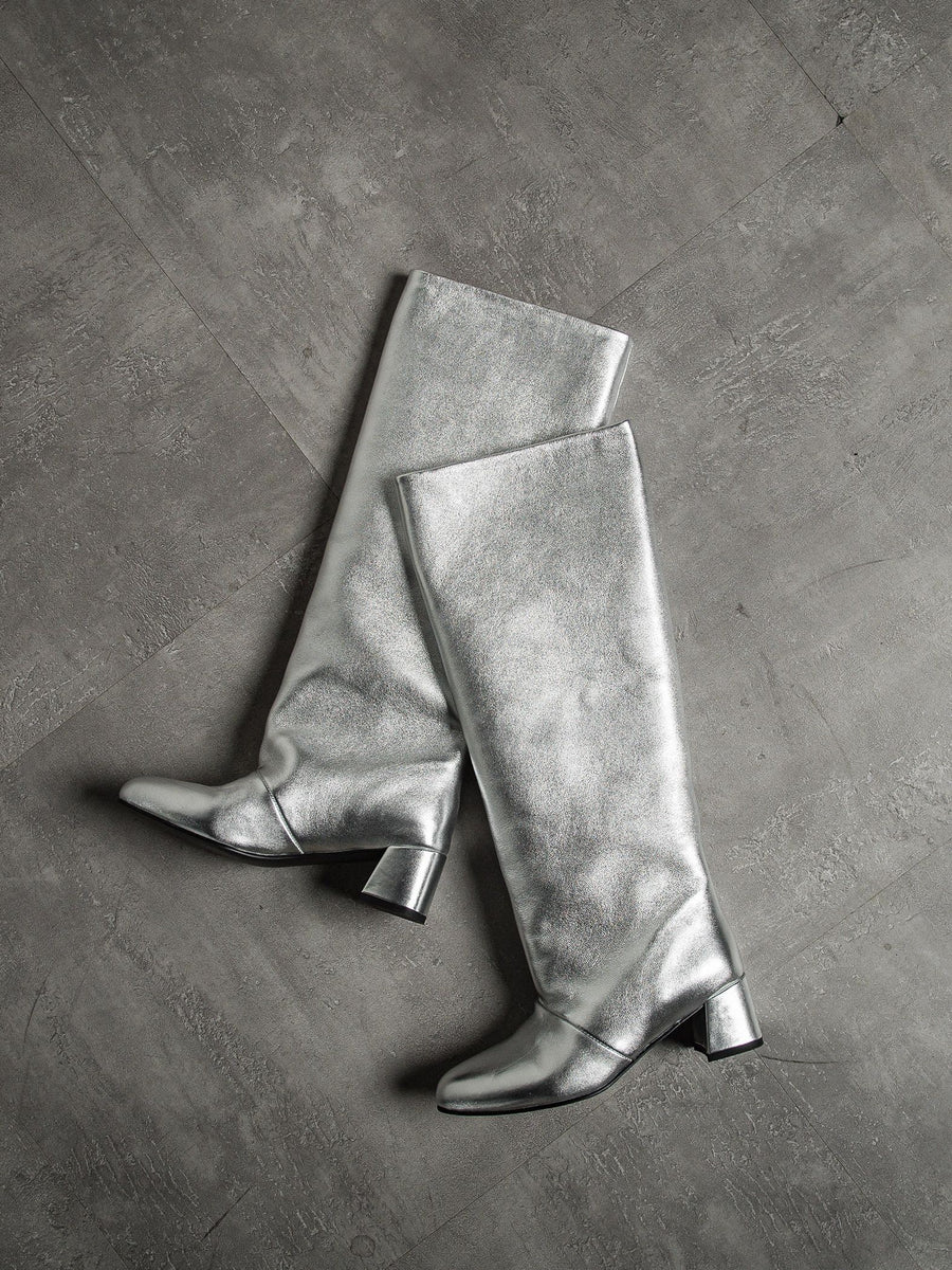 REMMEメタリックワイドミドルロングブーツ | MAYSON GREY（メイソン