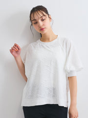 フラワーカットジャガードトップス≪手洗い可能≫