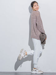 【ざっくりメッシュが可愛い】メッシュラメニット《手洗い可能》