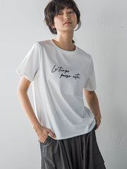 ハンドメッセージ刺繍ロゴTシャツ≪洗濯機で洗える≫