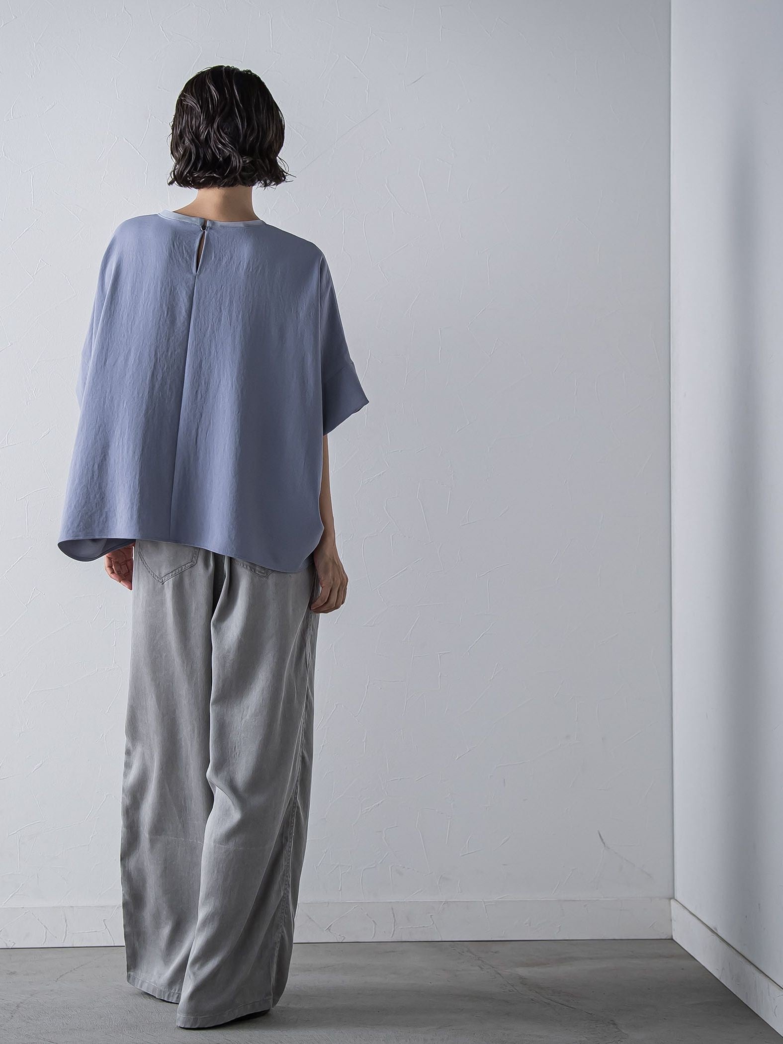 ハイストレッチカットソーブラウス≪洗濯機で洗える≫