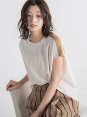 【WEB限定】カットジョーゼット肩ラメプルオーバー≪手洗い可能≫