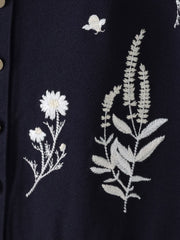 【新色追加】ハーブ刺繍カーディガン≪手洗い可能≫