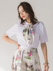 LADY&HORSEスカーフ付きカットソー≪洗濯機で洗える≫