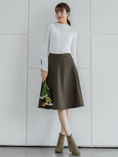 【XSサイズ展開あり】冬仕様 美シルエットフレアスカート ≪洗濯機で洗える≫