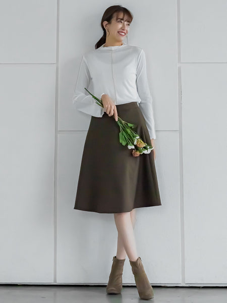 【XSサイズ展開あり】冬仕様 美シルエットフレアスカート ≪洗濯機で洗える≫