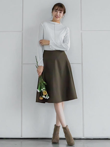 【XSサイズ展開あり】冬仕様 美シルエットフレアスカート ≪洗濯機で洗える≫