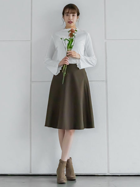 【XSサイズ展開あり】冬仕様 美シルエットフレアスカート ≪洗濯機で洗える≫