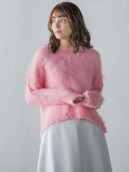 FLUFFYふわふわシャギーボートネックプルオーバー ≪手洗い可能≫
