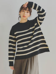 【WEB別注】モチモダールボーダーニット≪手洗い可能≫