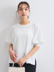 フラワーカットジャガードトップス≪手洗い可能≫