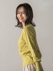 洗えるwoolケーブルニット≪手洗い可能≫