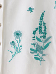 【新色追加】ハーブ刺繍カーディガン≪手洗い可能≫